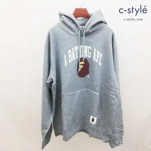 A BATHING APE アベイシングエイプ パーカー 3XL グレー フーディー プリント BAPE べイプ