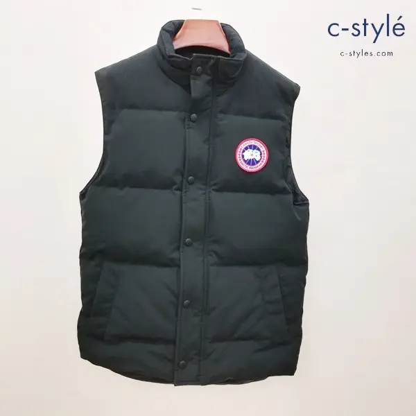 CANADA GOOSE カナダグース GARSON VEST XS/TP ブラック ダウンベスト 4151M ダブルジップ ワッペン