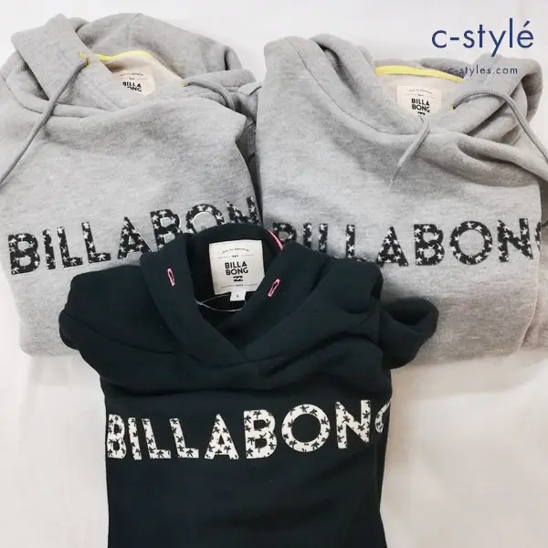 BILLABONG ビラボン パーカー M L グレー ブラック フード レディース 計3点