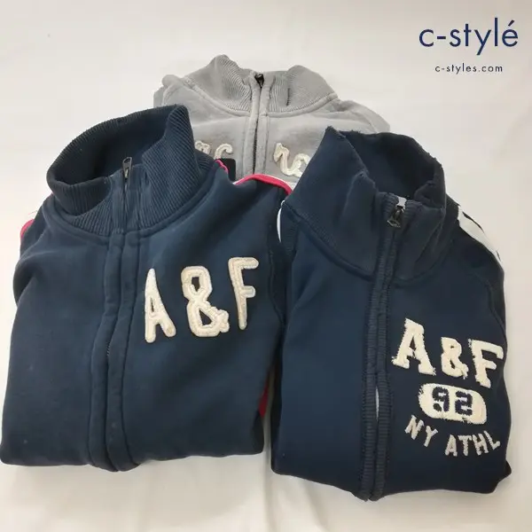 Abercrombie&Fitch アバクロ A＆F ジップアップブルゾン M ダメージ ヴィンテージ加工 長袖 計3点