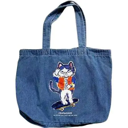 HEADGOONIE(ヘッドグーニー) FUTURE CAT DENIM TOTE BAG ライトブルーデニム