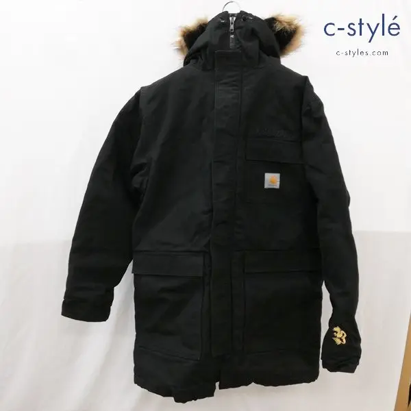 SANTASTIC × Carhartt SIBERIAN PARKA シベリアンパーカー L ブラック フード ファー 綿100