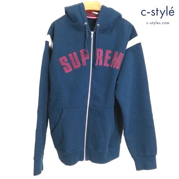 Supreme Arc Logo Thermal Zip Up Sweatshirt M ネイビー パーカー フード カナダ製 綿100