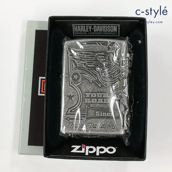 ZIPPO × HARLEY-DAVIDSON サイドメタル シルバー オイルライター HDP-28 喫煙グッズ