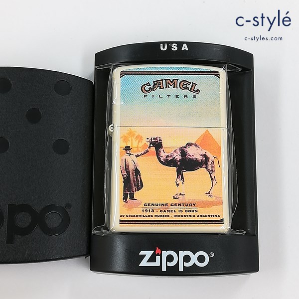 ZIPPO ジッポー CAMEL キャメル IS BORN 両面 2003製造 オイルライター クリーム系 喫煙グッズ