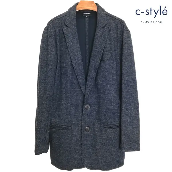 GIORGIO ARMANI ジョルジオアルマーニ テーラードジャケット 54 紺 ドット