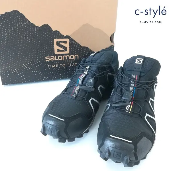 SALOMON SPEEDCROSS 4 GTX 25.5㎝ ブラック×シルバーメタリック トレッキングシューズ GORE-TEX