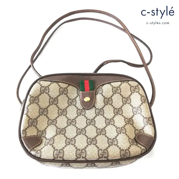 GUCCI オールドグッチ GG柄 シェリーライン ミニショルダーバッグ ベージュ系 156-02-066 レディース