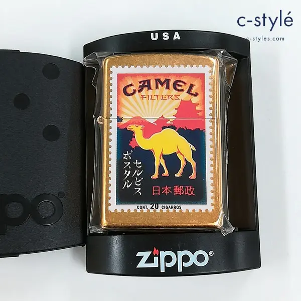 ZIPPO ジッポー CAMEL キャメル ポスタルシリーズ 日本 オイルライター ゴールド 切手 喫煙具