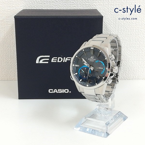 CASIO EDIFICE エディフィス シルバー×青 EQB-700D-2AER 腕時計 Bluetooth搭載 スマホ連動 モバイルリンク機能