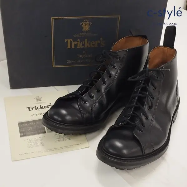 Tricker’s トリッカーズ 6077 モンキーブーツ 8.5 ブラック レースアップブーツ MADE IN ENGLAND