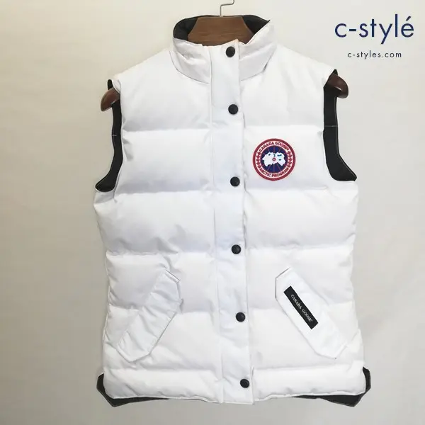 CANADA GOOSE FREE STYLE VEST フリースタイルベスト XS ホワイト 2832JL ワッペン カナダ製 レディース