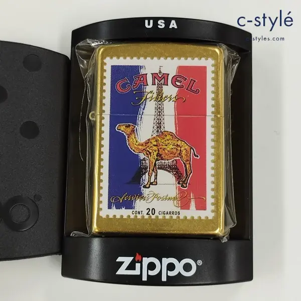 ZIPPO ジッポー CAMEL キャメル 切手 フランス オイルライター ゴールド