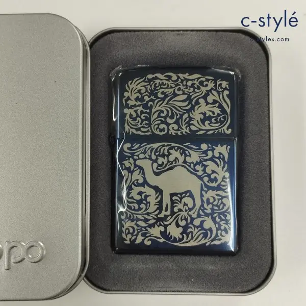 ZIPPO ジッポー CAMEL ブルーチタン 2003 70個限定 唐草模様 オイルライター ブルー系