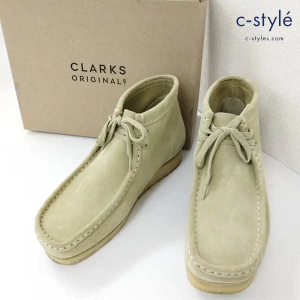 CLARKS クラークス WALLABEE BOOT ワラビーブーツ US8 ベージュ系 メープルスエード 26133283