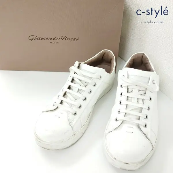 Gianvito Rossi ジャンヴィトロッシ LOW TOP SNEAKER ローカットスニーカー 41 ホワイト S26340 MADE IN ITALY