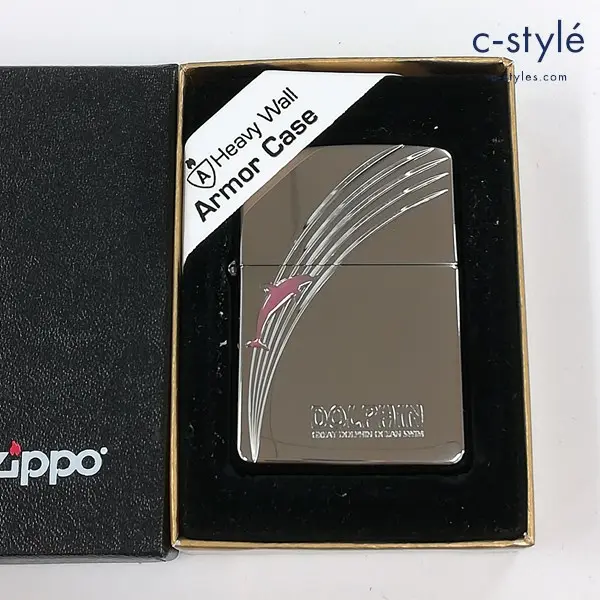 ZIPPO ジッポー Armor Case Dolphin イルカ オイルライター シルバー 喫煙グッズ