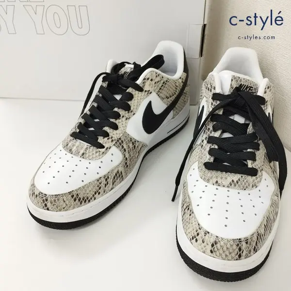 NIKE ナイキ AIR FORCE 1 BY YOU スニーカー 28cm ホワイト ヘビ柄 CT3761-991