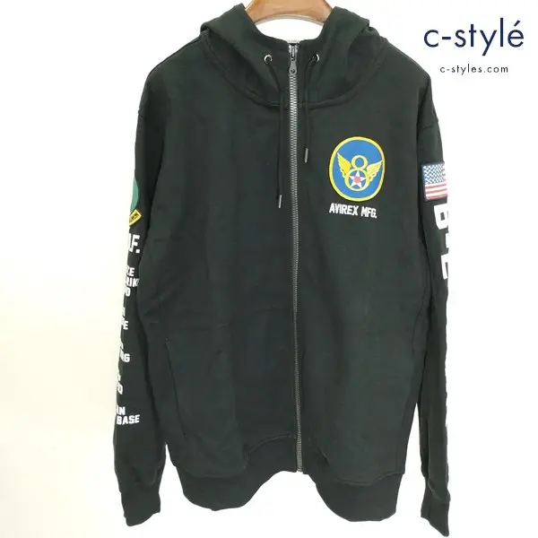 AVIREX アヴィレックス B-2 SPIRIT FULL ZIP UP PARKA XL ブラック 6103394 フーディー