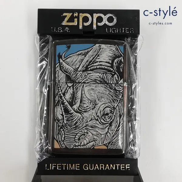 ZIPPO ジッポー ENDANGERED ANIMALS サイ オイルライター シルバー