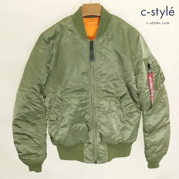 ALPHA INDUSTRIES MA-1 フライトジャケット M ヴィンテージグリーン×オレンジ 20004-203