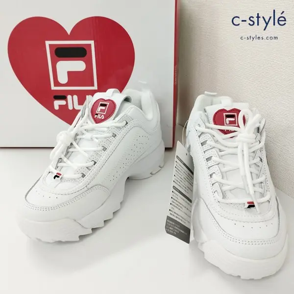 FILA フィラ DISRUPTOR II-HEART スニーカー 22.5cm ホワイト F0500 レディース