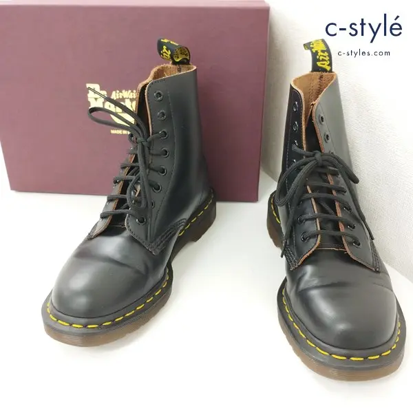 Dr.MARTENS ドクターマーチン 1460 8ホールブーツ UK6 ブラック レースアップ レザーブーツ MADE IN ENGLAND