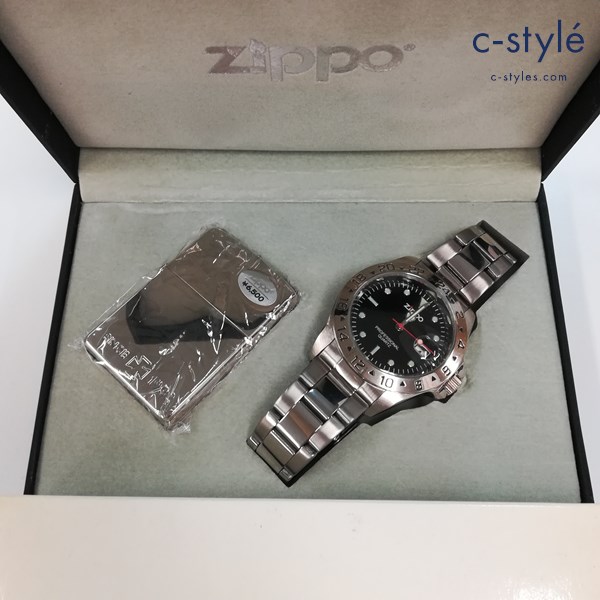 ZIPPO ジッポー アイアンクロス 1932 腕時計セット 2003年製 オイルライター シルバー