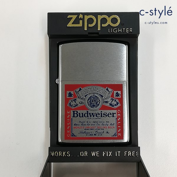 ZIPPO ジッポー Budweiser ロゴ 85年製 オイルライター シルバー 喫煙グッズ