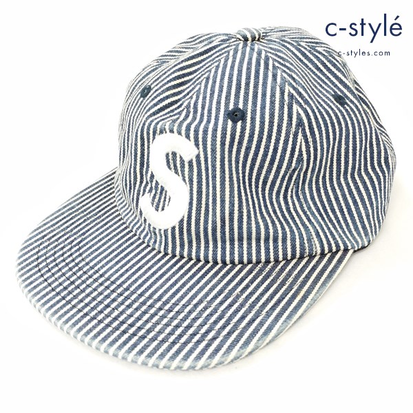 Supreme シュプリーム 17SS WASHED DENIM S LOGO 6-PANEL CAP キャップ インディゴ×ホワイト 帽子