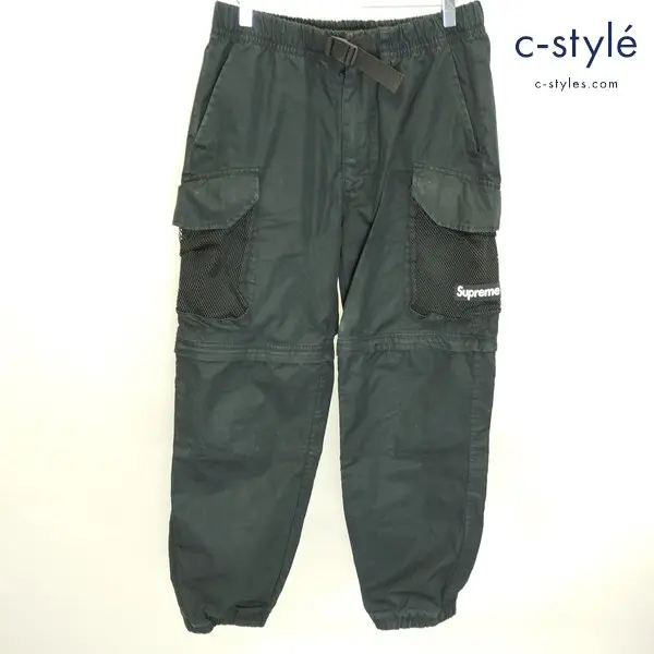 Supreme シュプリーム Mesh Pocket Belted Cargo Pant 21SS カーゴパンツ S ブラック メッシュ