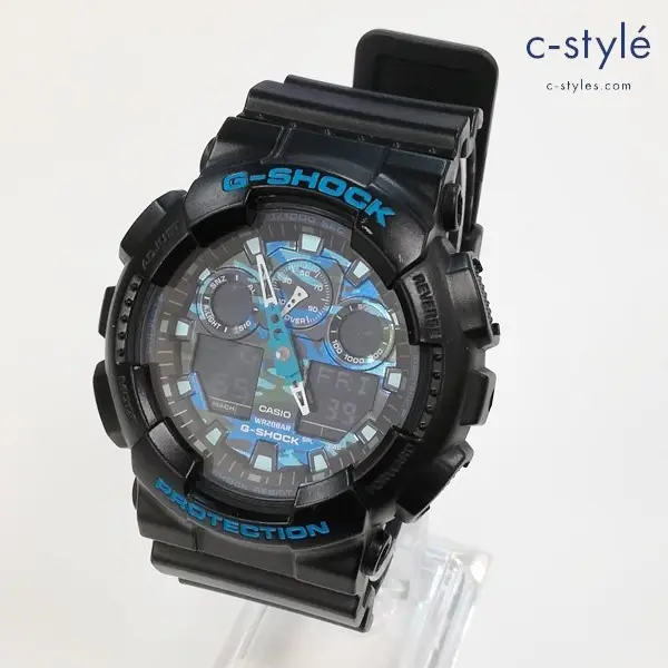 CASIO カシオ G-SHOCK アナデジ 腕時計 ブラック カモフラ GA-100CB ウォッチ タフネス