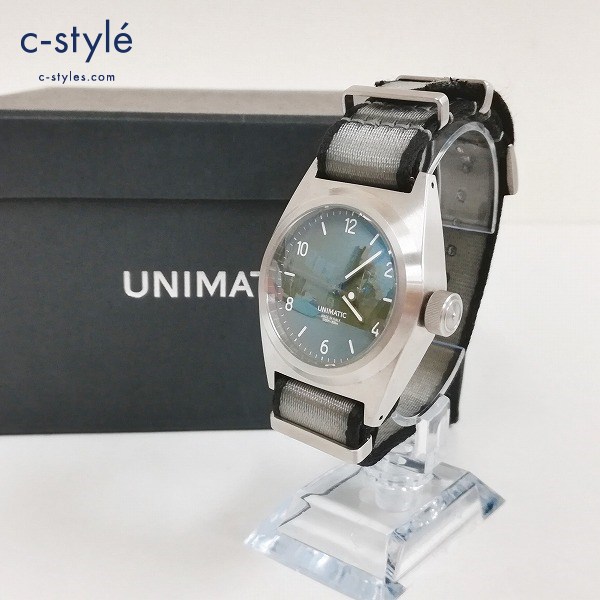 UNIMATIC ウニマティック U2-AG 腕時計 グリーン文字盤 ベルト取替済 イタリア製