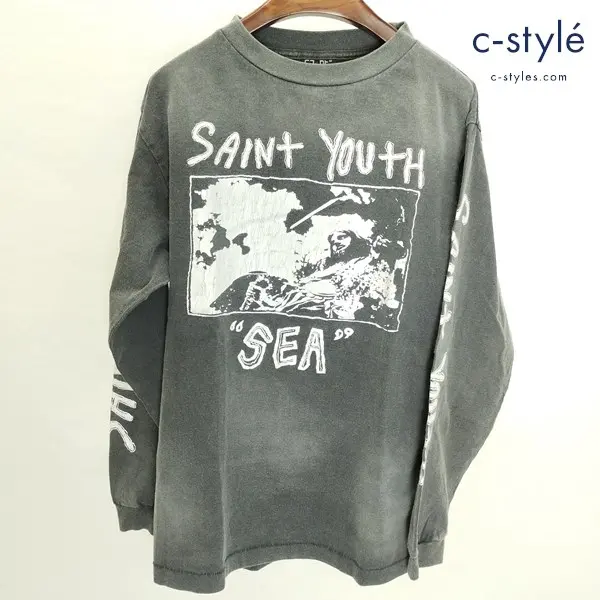 WIND AND SEA×SAINT MICHAEL ロングスリーブカットソー M ブラック 日本製 綿100