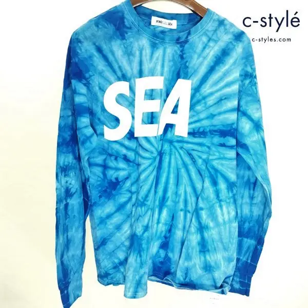 WIND AND SEA ウィンダンシー LONG SLEEVE CUT-SEWN TIEDYE BLUE M ブルー 綿100