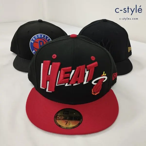 NEW ERA ニューエラ キャップ 7・1/2 59.6cm HEAT BROOKLYN ヤンキース 59FIFTY 帽子 計3点