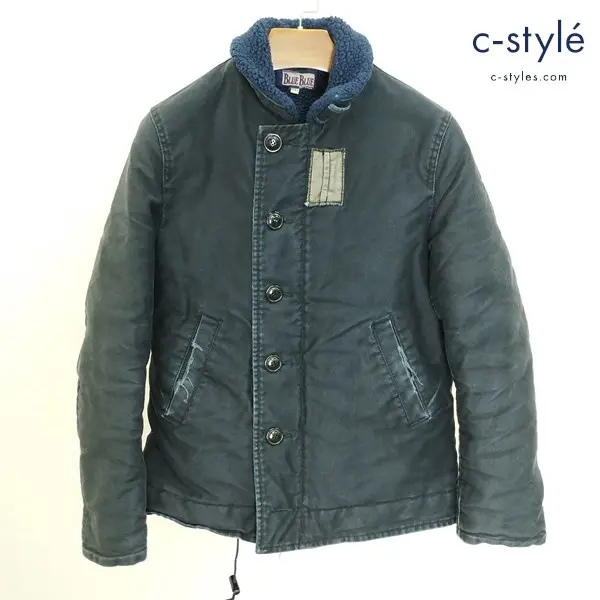 BLUE BLUE ブルーブルー ダメージ加工 デッキジャケット 1 ネイビー 日本製