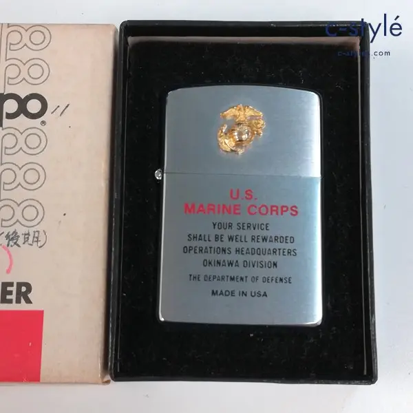 ZIPPO ジッポー U.S. MARINE CORPS エンブレム付き 78年製 オイルライター シルバー