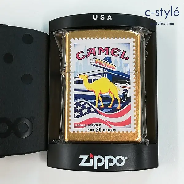 ZIPPO ジッポー CAMEL キャメル 切手 アメリカ オイルライター ゴールド