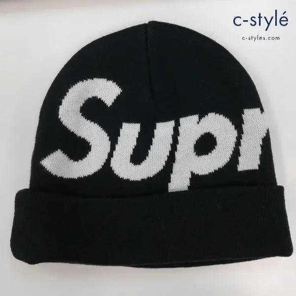 Supreme シュプリーム Big Logo Beanie ビッグロゴビーニー ニット帽 ブラック カシミヤ混 キャップ