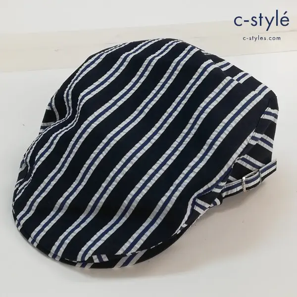 VAN JAC ヴァンヂャケット ハンチング ネイビー系 アイビーストライプ 日本製 アジャスター 帽子