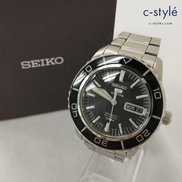 SEIKO セイコー 5 SPORTS 腕時計 シルバー×ブラック 7S36-04N0 自動巻き アナログ