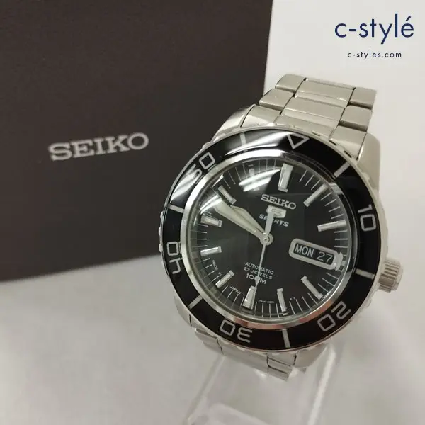 SEIKO セイコー 5 SPORTS 腕時計 シルバー×ブラック 7S36-04N0 自動巻き アナログの買取金額(買取実績)