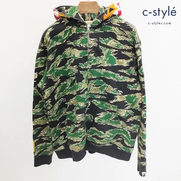 A BATHING APE アベイシングエイプ ABC CAMO TIGER FULL ZIP HOODIE M マルチカラー 日本製 綿100