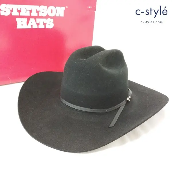 STETSON ステットソン カウボーイハット 7・1/8 ブラック ウエスタンハット 中折れ帽子