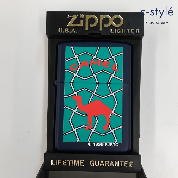 ZIPPO ジッポー キャメル ステンドグラス ブルーマット 1996 オイルライター ネイビー