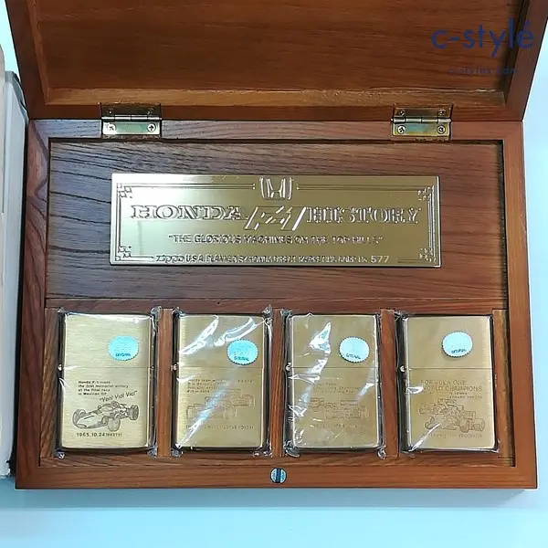 ZIPPO ジッポー HONDA ホンダ F-1 HISTORY COLLECTION オイルライター ゴールド 4種セット 木箱付き 喫煙具