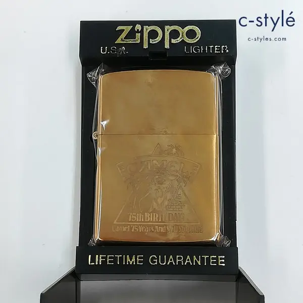 ZIPPO ジッポー CAMEL キャメル 75周年 75TH Birthday JOE 彫刻 1988 オイルライター ゴールド