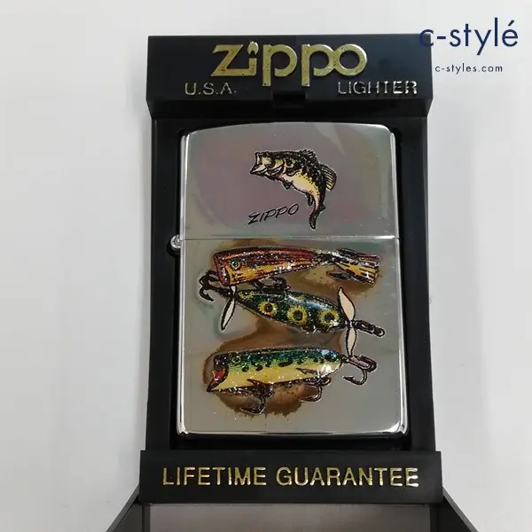 ZIPPO ジッポー ブラックバス ルアーフィッシング 94年製 オイルライター シルバー