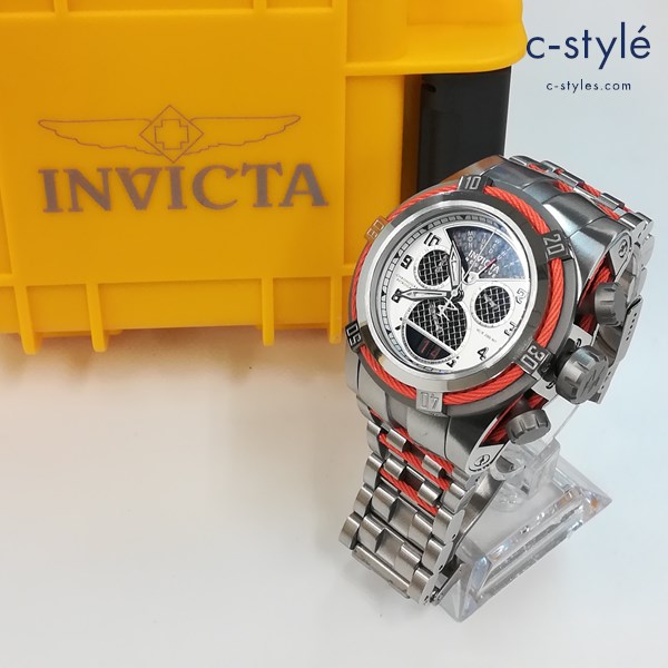 INVICT インビクタ Bolt Zeus model 16315 腕時計 シルバー×オレンジ クォーツ アナログ